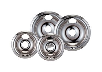Stanco 4 Pack GE/Hotpoint Electric Range Chrome Reflector Bowls With Locking Slot